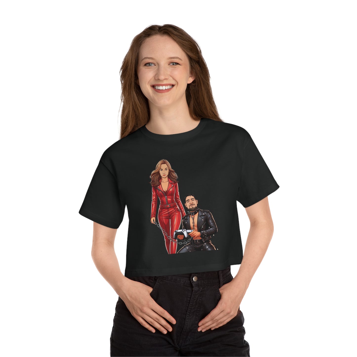 Goddess Eve and Her pet Champion Women's Heritage Crop Top