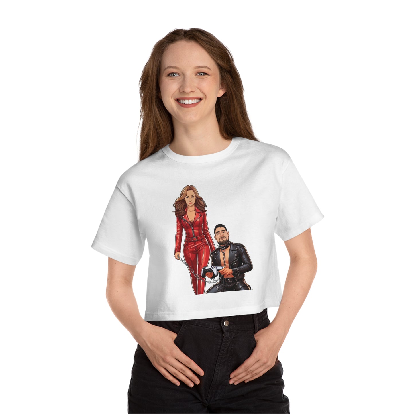 Goddess Eve and Her pet Champion Women's Heritage Crop Top