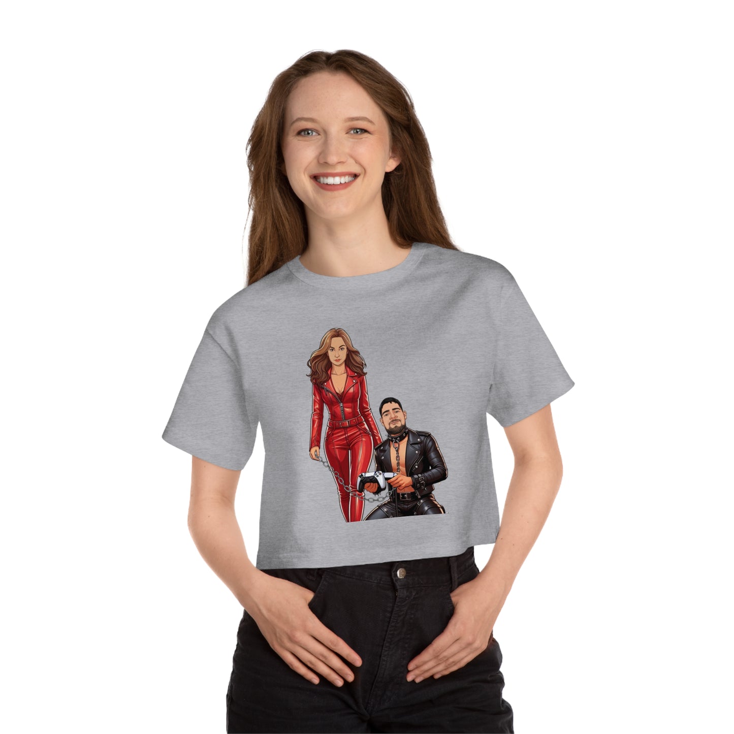 Goddess Eve and Her pet Champion Women's Heritage Crop Top